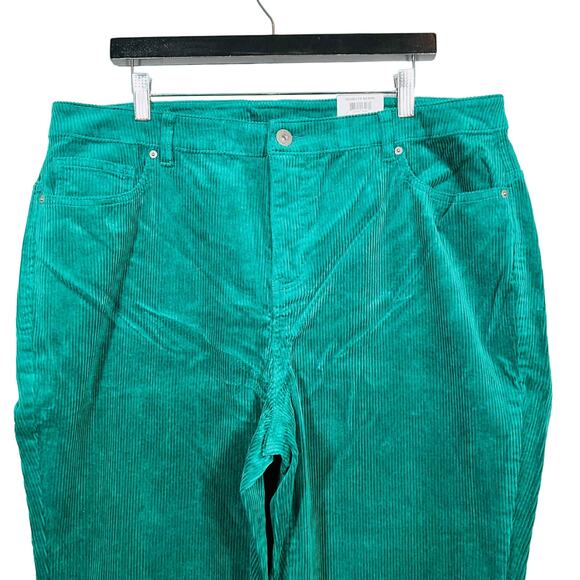 NEW! Style&Co Wide LEg High Rise Corduroy Trouser Pant Green - 18W - Picture 1 of 5